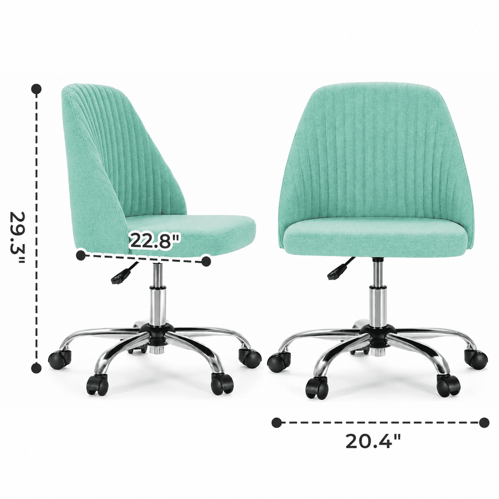 Alvantor Comfy Office Chair, Adjustable Swivel Desk Chair with Wheels, Wide Seating, Modern Fabric Vanity Chair