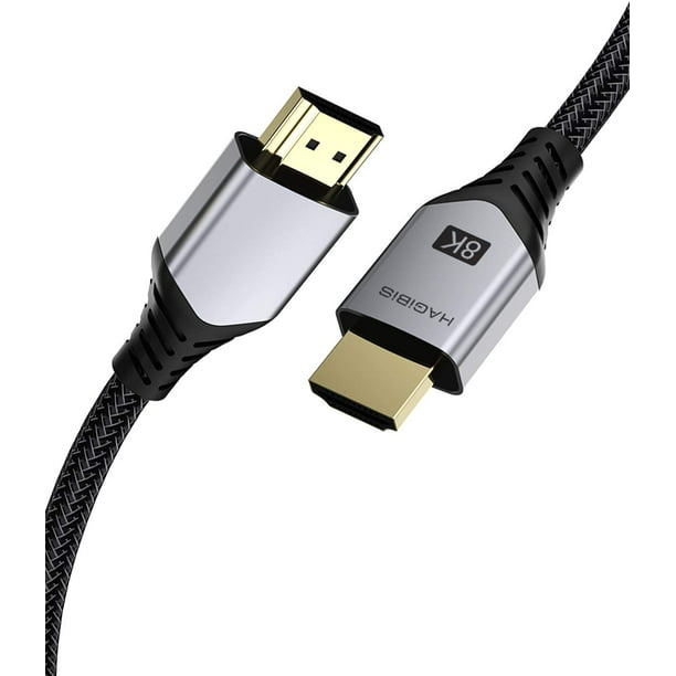 HDMI 2.1 Cable 8K Ultra HD 144Hz 48Gbps High Speed HDMI Cable, 8K/60Hz 4K/120Hz Braided HDM Cord eARC HDR10 4:4:4 HDCP 2.2 & 2.3 for Dolby Xbox PS4/5 NS