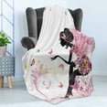 thumbnail image 4 of Fantasy Soft Flannel Fleece Throw Blanket, Fairy Girl Silhouette in a Floral Dress Surreal Garden Flying Butterflies Print, Cozy Plush for Indoor and Outdoor Use, 50" x 70", Multicolor, by Ambesonne, 4 of 5