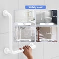 thumbnail image 5 of White L-Shaped Grab Bar 16 Inch + Knurled Grab Bar 20 Inch, ZUEXT Stainless Steel 90 Degree Angled Safety Grab Rail, Bathroom Mobility Aid Handrail, Balance Support Assist Shower Bar for Senior, 5 of 11
