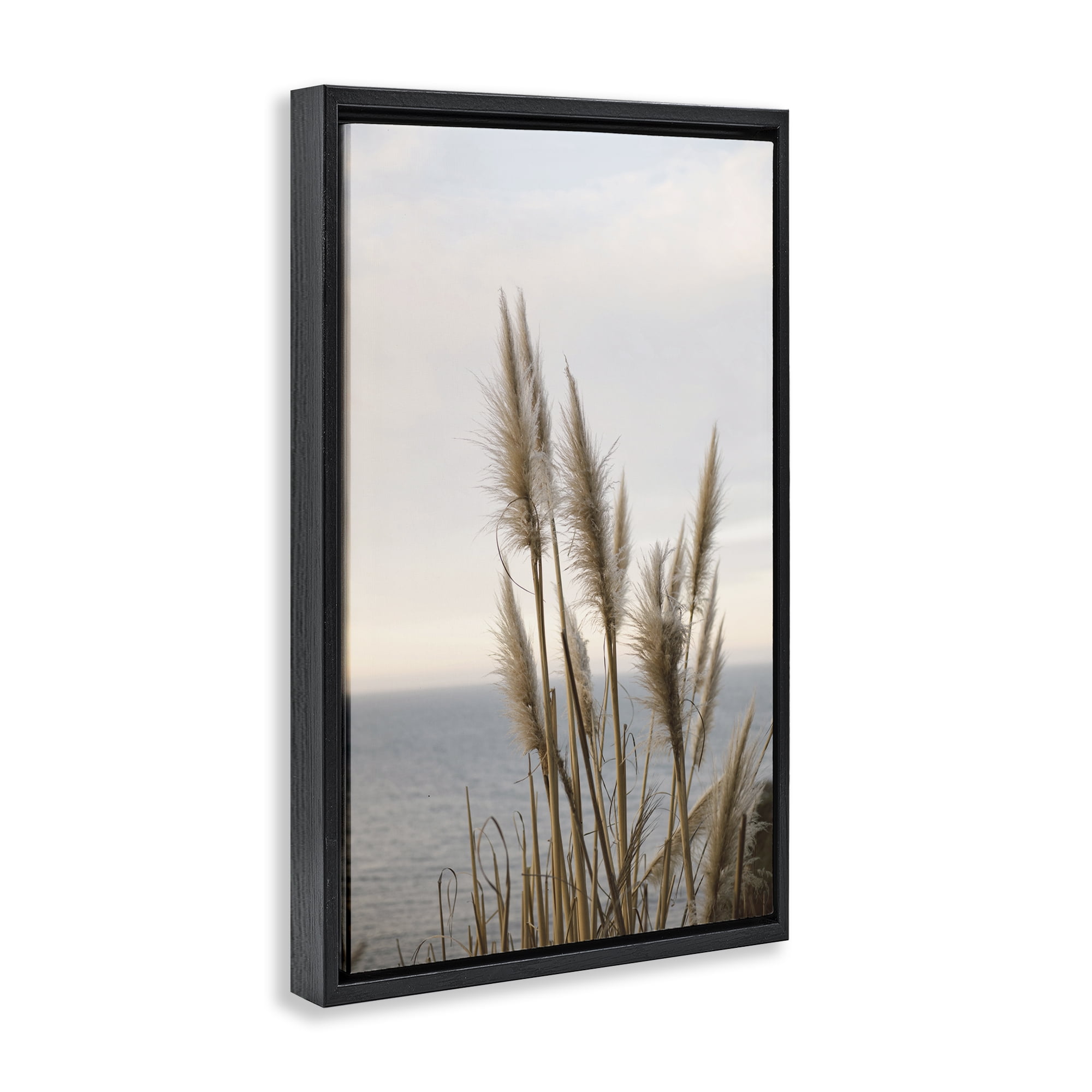 Stupell Industries Nautical Cove Grasses Nautical & Beach Photography Black Floater Framed Canvas Art Print Wall Art, 17 x 25