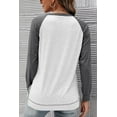 thumbnail image 3 of Chemises à Manches Longues pour Femmes Col Ras du Cou Raglan Casual Tunique en Coton en Vrac T-Shirt d'Automne, 3 of 4