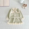 thumbnail image 6 of Bxsruta Girls Sweater and Skirt Set Long Sleeve Button Down Outfit Casual School Party Wear, 6 of 8