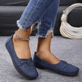 thumbnail image 4 of Loafers for Women Comfortable Wide Toe Box Business Casual Shoes Low Top Slip On Work Shoes Non Slip Walking Flats Blue Size 7, 4 of 8