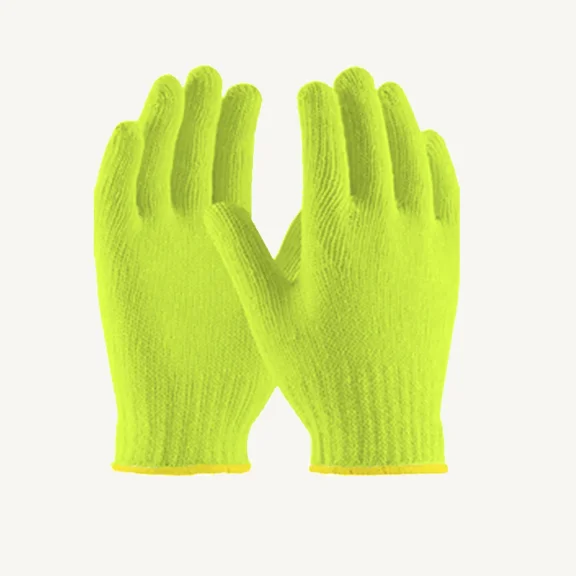 Hi-Viz Green Knit Gloves, Large, 25 pairs