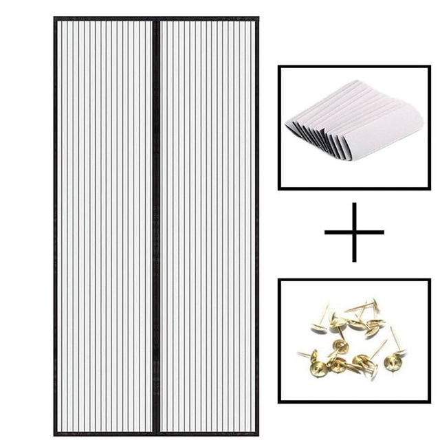ER 120x210cm-Mosquitera Magnética para Puerta Cortina Antimoscas Cierre Automático para Puerta de Balcón Puerta de Sótano Puerta de Terraza, Imanes más Fuertes, Instalación Adhesiva sin Taladrar Rojo Verde