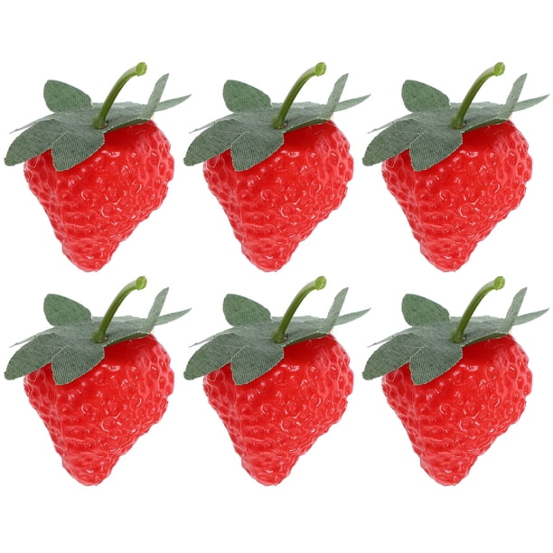 6 pinzas para el pelo pequeñas con forma de fresa, decorativas, de fruta