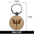 thumbnail image 2 of Flying Dragon with Wings Spread Round Keychain Charm Tag - Engraved Wood, 2 of 6