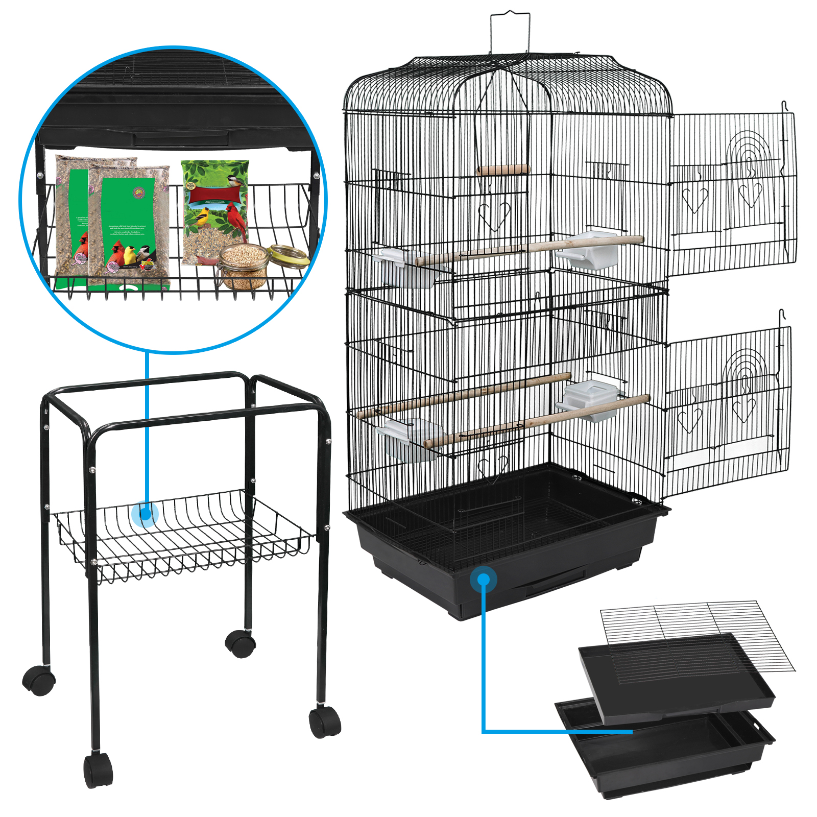 Zeny 59 Inch Wrought Iron Large Bird Cage photo 8