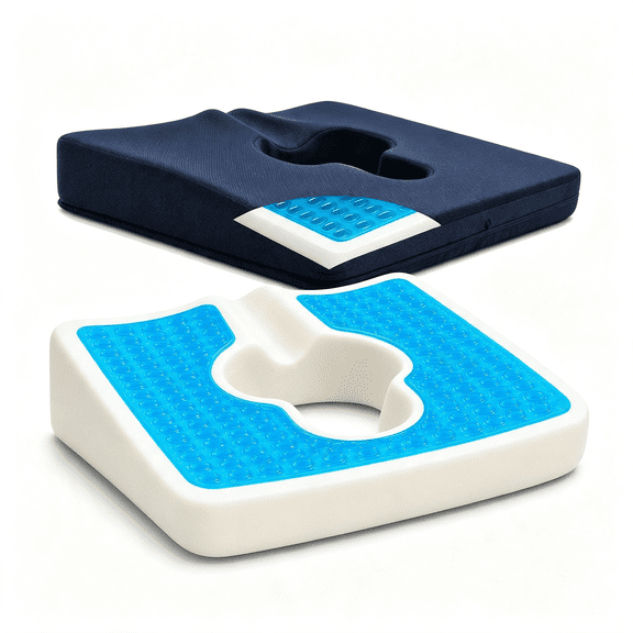 ZHZFKQ Gel Wheelchair Seat Cushion,Bed Sore Cushions for Butt,Gel Cushion for Pressure Relief,Donut Pillow for Tailbone Pain Relief,Sciatica,Coccyx,Hemorrhoid Pillow,Cushion for Office Chair(Blue)