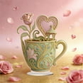 thumbnail image 3 of Romantic Tea Cup Valentines Day Decoration Gift for Him Or Her, 2D Acrylic Tea Cup-Shape Decoration, Perfect Valentine's Day Keepsake,Excellent Valentines Day Gift, 3 of 4