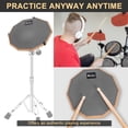 thumbnail image 2 of Drum Practice Pad Deekec de 8 pulgadas, silencioso, de doble cara, con bastones, 2 of 4