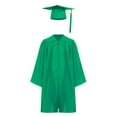 thumbnail image 1 of TiaoBug Robe de Collation des Grades Unisexe pour Enfants Ensemble Robe et Chapeau Col en V avec Badge 2025 à Franges pour Séance Photo Vert 24, 1 of 7