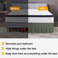 thumbnail image 4 of Olive Green Bed Skirt King Size 16 Inch Drop, Deep Green Color Solid Background Autumnal Rustic Farmhouse Adjustable Elastic Dust Ruffles Bedskirt for King Bed Wrap Around Pleated Mattress Cover, 4 of 9