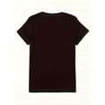 thumbnail image 3 of Crew Neck Short Sleeve T-Shirt, Casual Knit Fabric Top with Drawing Print, All-Season Fashion, 3 of 8