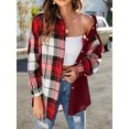 thumbnail image 3 of Txlixc Chaquetas a cuadros para mujeres, solapas y botones de manga larga, chaquetas y abrigos casuales Txlixc moda, 3 of 9