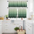 thumbnail image 3 of Geometric Stripes Kitchen Curtains Valances and Tiers Set of 3 Minimalist Sage Green Gradient Pattern Tier Curtains and Valance with Rod Pocket for Small Windows, 27.5"x36", 3 of 9