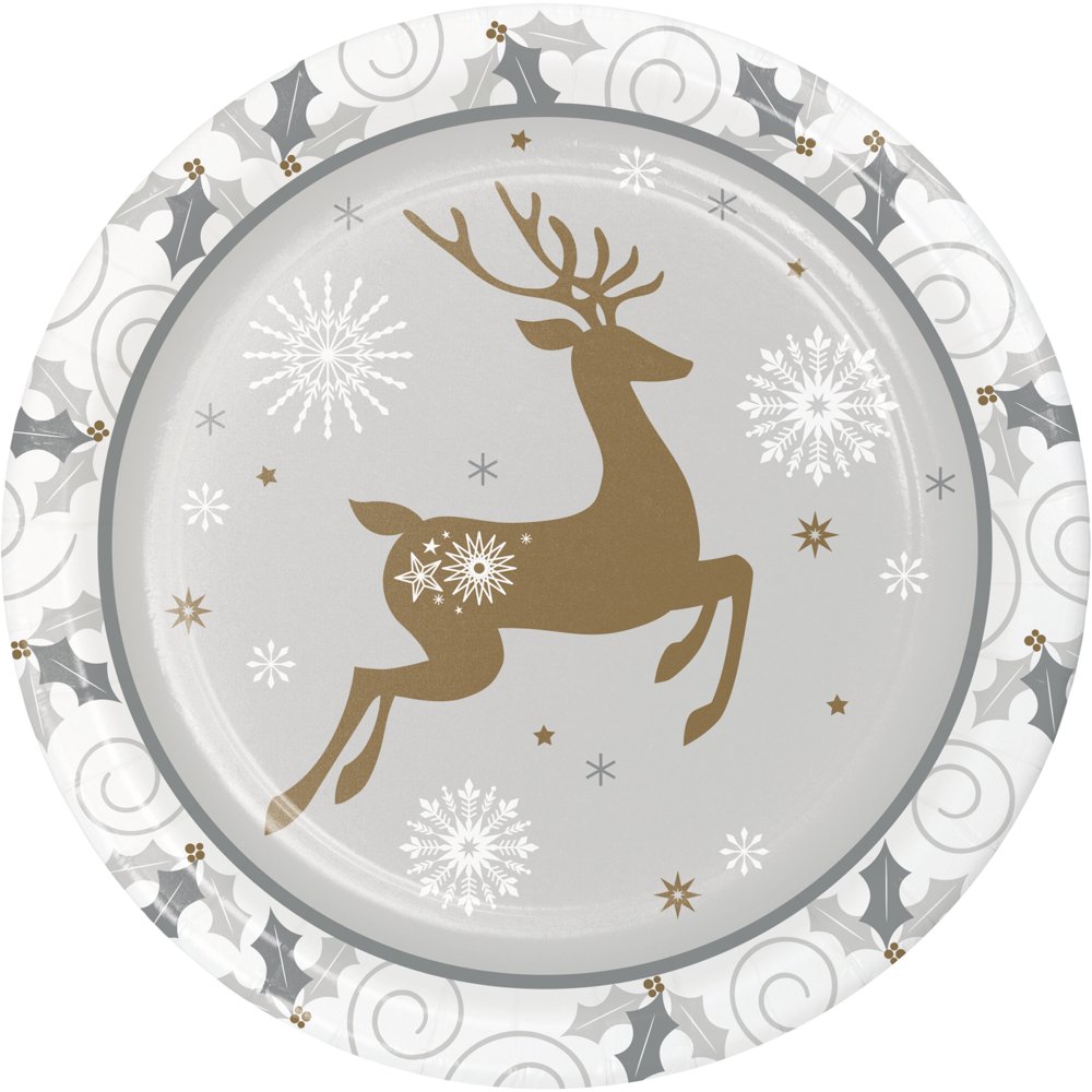 Opulent Reindeer Dessert Plates, 24 Count Serves 24 Guests Walmart