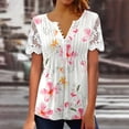 thumbnail image 2 of Camisetas con estampado floral y cuello en V para mujer Blusas femeninas cómodas de encaje a la moda Tops OAVQHLG3B Store  lin121212, 2 of 4