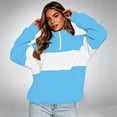 thumbnail image 6 of QUNYINEY Long Sleeve Women's Sweatshirts Colorblock Half Zip Mock Neck Tops Loose Fit Workout Casual Pullover Long Sleeve Sweatshirts, 6 of 8