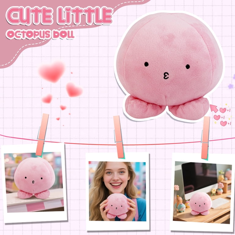 Takopii Peluche De Pulpo Rosa – Figura De Anime De 20 Cm De Felpa Suave, Almohada De Algodón PP, Ideal Como Cojín Decorativo Para Salón, Coche Y Habitación