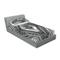 thumbnail image 2 of Ambesonne Black and White Fitted Sheet & Pillow Sham Set, Paris Eiffel, Twin, Grey Black and White, 2 of 2