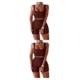 thumbnail image 1 of Wosthever 2 unids/set Running Jogging Fitness mujer chaleco pantalones cortos transpirables Crop Tops pantalones de cintura alta Kit ropa Type8 NO8, 1 of 6