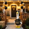 thumbnail image 5 of AZXY Porch Goose Outfit, 23 Inch New Year Black Gold Goose Clothes Dress & Bow Set, Goose Clothing for Cement & Plastic Porch Goose Statue, New Year Eve Outdoor Decor for Yard Lawn Patio Garden, 5 of 5