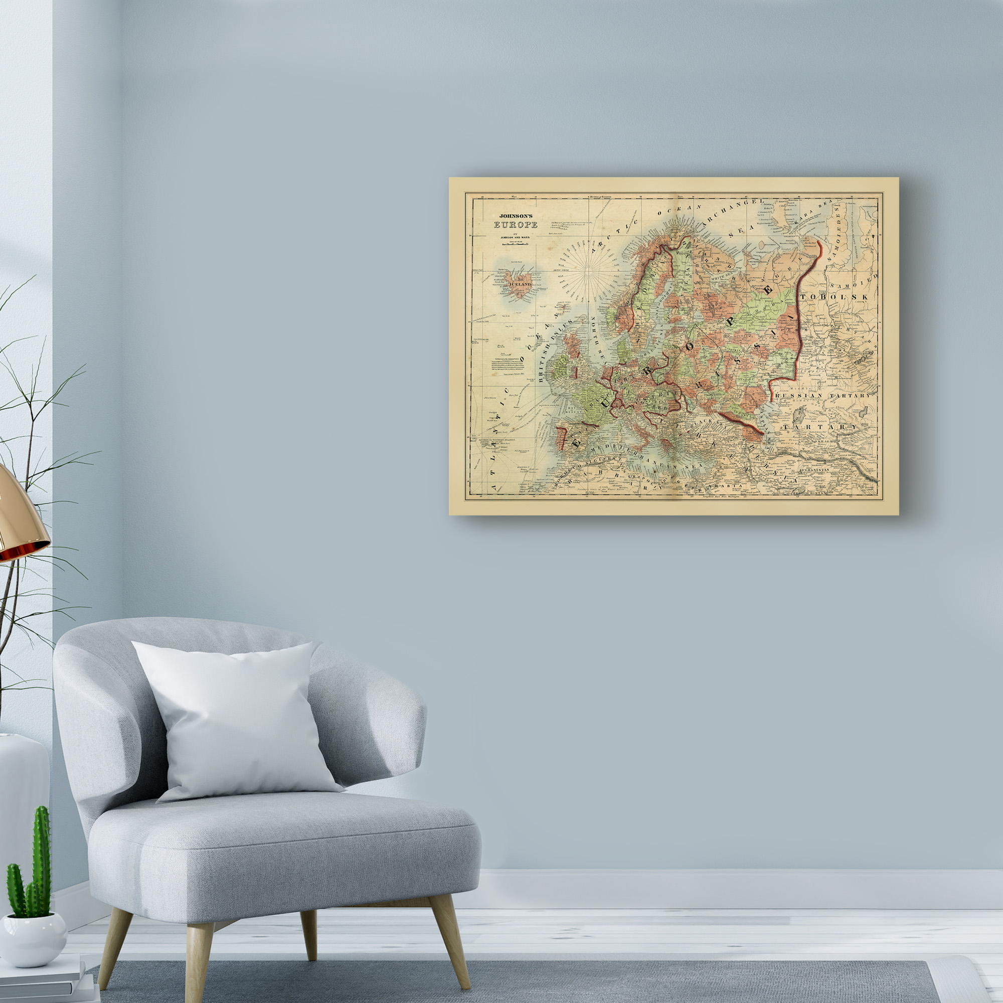 Trademark Fine Art 'Antique Map of Europe' Canvas Art by Johnson