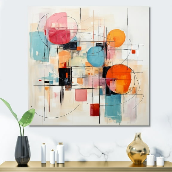Designart "Colorful Mid Century modern Fusion III" Mid-century Wall Decor