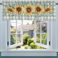 thumbnail image 3 of Summer Fall Sunflower Eucalyptus Leaves Kitchen Curtains Valance 54x18, Buffalo Plaid Check Short Window Topper Rod Pocket, Seasonal Spring Farmhouse Home Living Room Bedroom Bathroom Decor, 3 of 6