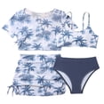 thumbnail image 7 of IFNWSV Girls Bathing Suit Summer Print Split-body Swimsuit Four-piece Set Navy 10 Years, 7 of 7