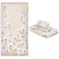 thumbnail image 7 of SKYSONIC 3 Pack Towel Cute Floral Cotton Bath Towel Set (1 Bath Towel, 1 Hand Towel, 1 Washcloth) for Bathroom, Super Soft and Quick Dry Towels, 7 of 7