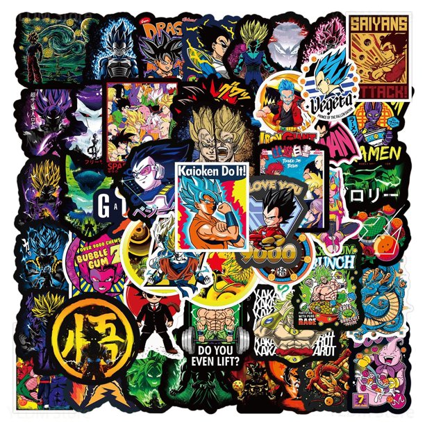 Pegatinas de Dragon Ball Goku para niños, 50/100 piezas, Super Saiyan, Anime, portátil, Maleta, monopatín, guitarra, teléfono, dibujos animados, regalo