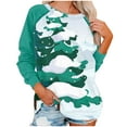 thumbnail image 2 of Chandail en Molleton de Noël pour Femmes 2023 Mode Imprimé de Noël Manches Longues Blouse Col Rond Chandail Décontracté Hauts Chandails en Molleton en Liquidation, 2 of 4