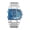 Silver Blue, variant on Men's Luxury Rectangle Quartz Watch, Large Dial, Luminous Display, Multi-Time Zone, Water Resistant, Stainless Steel Business Casual Wristwatch
