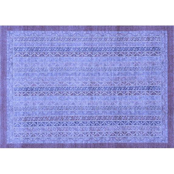 Ahgly Company Indoor Rectangle Abstract Blue Modern Area Rugs, 2' x 4'