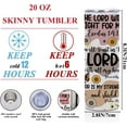 thumbnail image 2 of Bible Verse Motivational Gifts 20 oz Skinny Tumbler Stainless Steel Slim Insulated Tumblers Straight Water Bottle Coffee Mug Thermal Travel Cup with Lid, Birthday Religious Christian Gifts for Women, 2 of 6