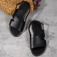 thumbnail image 6 of Wide Width Shoes for Women, Orthopedic Bunion Corrector Sandals,2026 Open Toe Solid Color Casual Summer Walking Sandals,Fashion Breathable Adjustable Hook Loop Straps Flat Beach Sandals, Black 5.5, 6 of 9