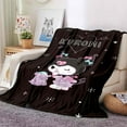 Kuromi Fashion Blanket for Sofa King Soft Flannel Throw Fluffy Bed