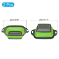 thumbnail image 2 of Unique Bargains Collapsible Colander Set, 2 Pcs Silicone Square Foldable Strainer for Pasta, Vegetables, Fruits - Green Large, 2 of 5