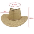 thumbnail image 2 of QSAWXQZ Men's Vintage Straw Cowboy Hat Wide Brim Sun Protection with Chin Strap Breathable Beach Ranch Cap M, 2 of 7