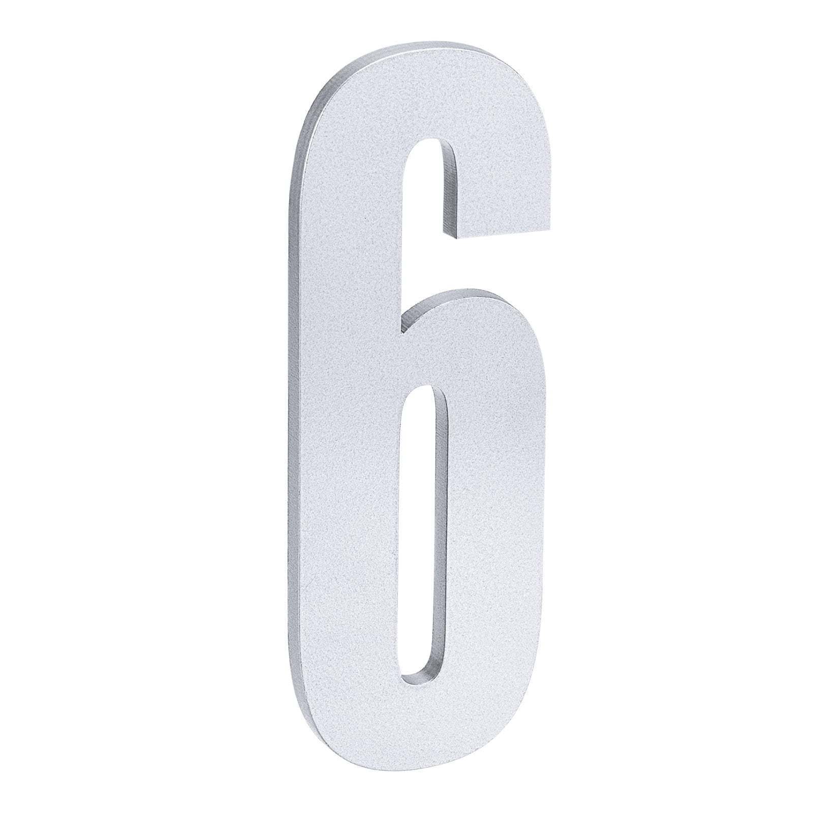 Uxcell 4.72 Inch Acrylic 3D Self-Adhesive House Number, Silver Number 6