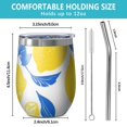 thumbnail image 5 of 12oz Stemless Wine Tumblers Lemon Vacuum Insulated Stainless Steel Travel Tumbler Cups Mug with Lid and Straw for Champaign,Cocktail,Beer with Cleaning Brush, 5 of 5