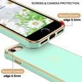 thumbnail image 2 of Daxi for Love iPhone SE 2022/2020 Case, Soft TPU Protective Case, Flexible Electroplating - Mint Green, 2 of 15