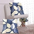 thumbnail image 6 of Dark Blue and Beige Leaves Throw Pillow Covers Pillowcases 20 x 20 Inch Home Decor 2 Packs for Bedroom Sofa, 6 of 6