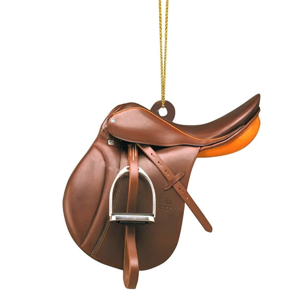 Colgante acrílico personalizado con forma de silla de montar para amantes de los caballos, resistente a los rayos UV, para el retrovisor del coche, decoración de pared, llavero, regalo