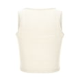 thumbnail image 3 of JGGSPWM Women's Going Out Cropped Knit Ribbed Square Neck Cami Tops Beige S, 3 of 5
