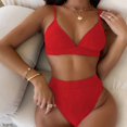 thumbnail image 2 of Aayomet Thong Bikini Swimsuit For Women Set Women Beachwear Swimwear Bikini Push-Up Bandage Brazilian Bandeau Swimsuit Swimwears,Red M, 2 of 4