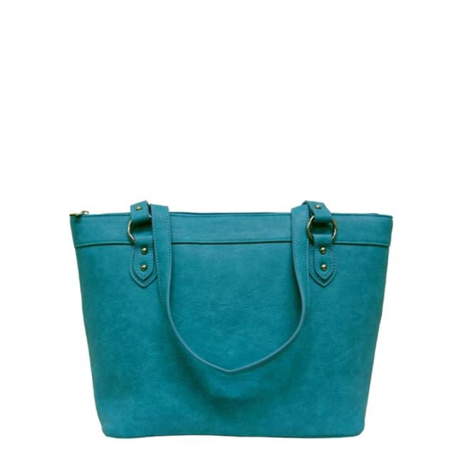 Texas Leather 500227TQ Solid with Silver Accents Handbag, Turquoise ...
